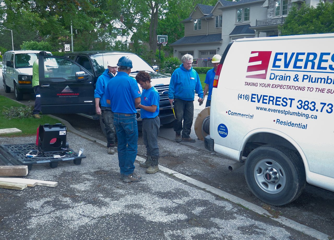 Trenchless water line replacement and torpedo boring installation in Greater Toronto Area