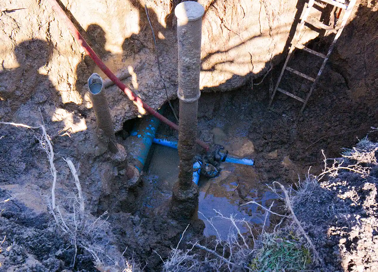 Commercial water main replacement and excavation services for GTA plaza parking lot